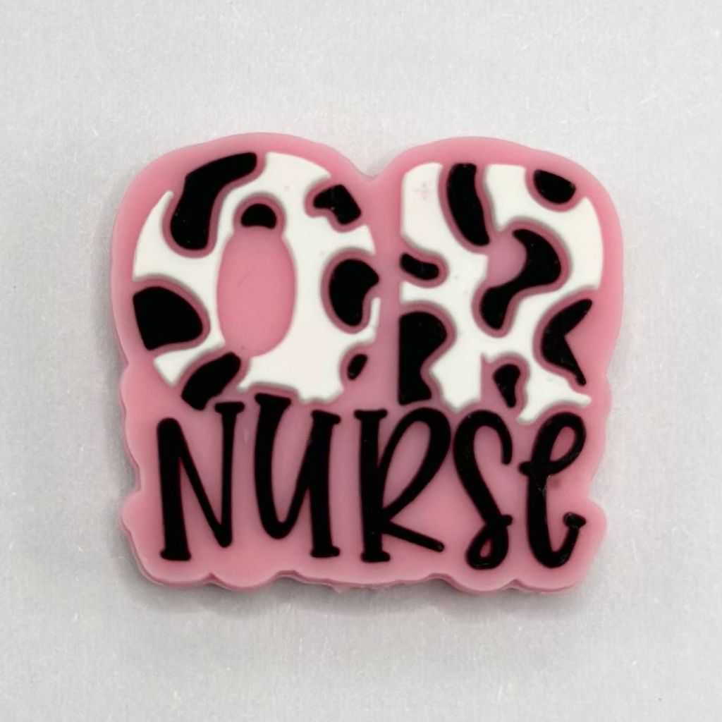 Health Medical Hospital OR Nurse Cow Print Silicone Focal Beads