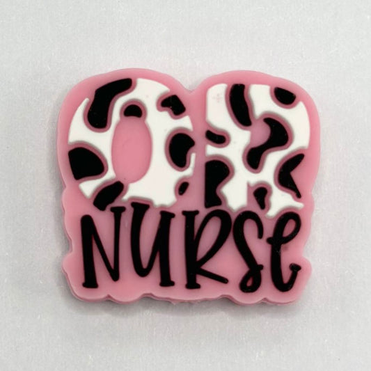 Health Medical Hospital OR Nurse Cow Print Silicone Focal Beads