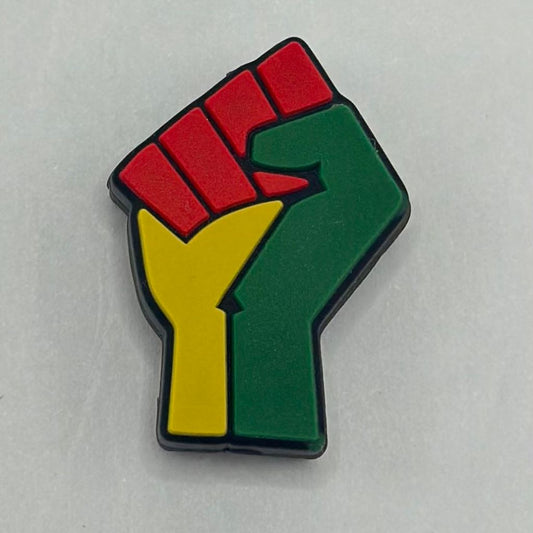 Fist Powerful Juneteenth Afro American Black History Unity Free Silicone Focal Beads