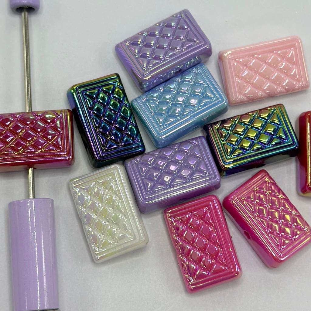 Glossy Cute Purse Acrylic Beads Women's Hand Bag 15.5*23mm Random Mix