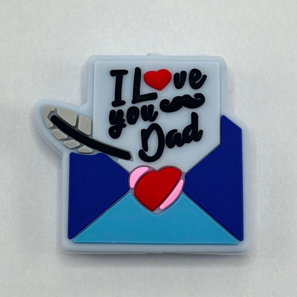 I Love you Dad Envelope with A Letter to DAD Silicone Focal Beads