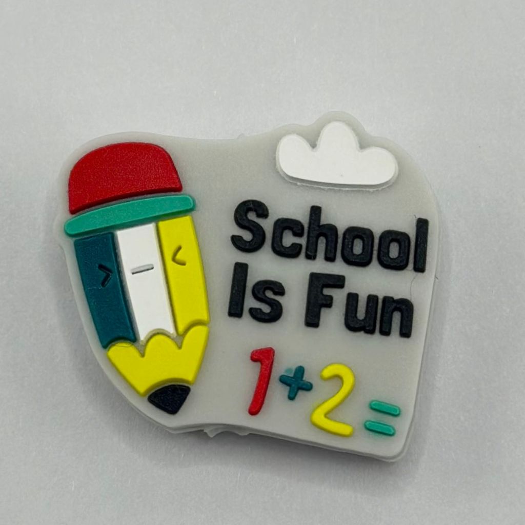 Math Education Inspired Primary School is Fun Silicone Focal Beads