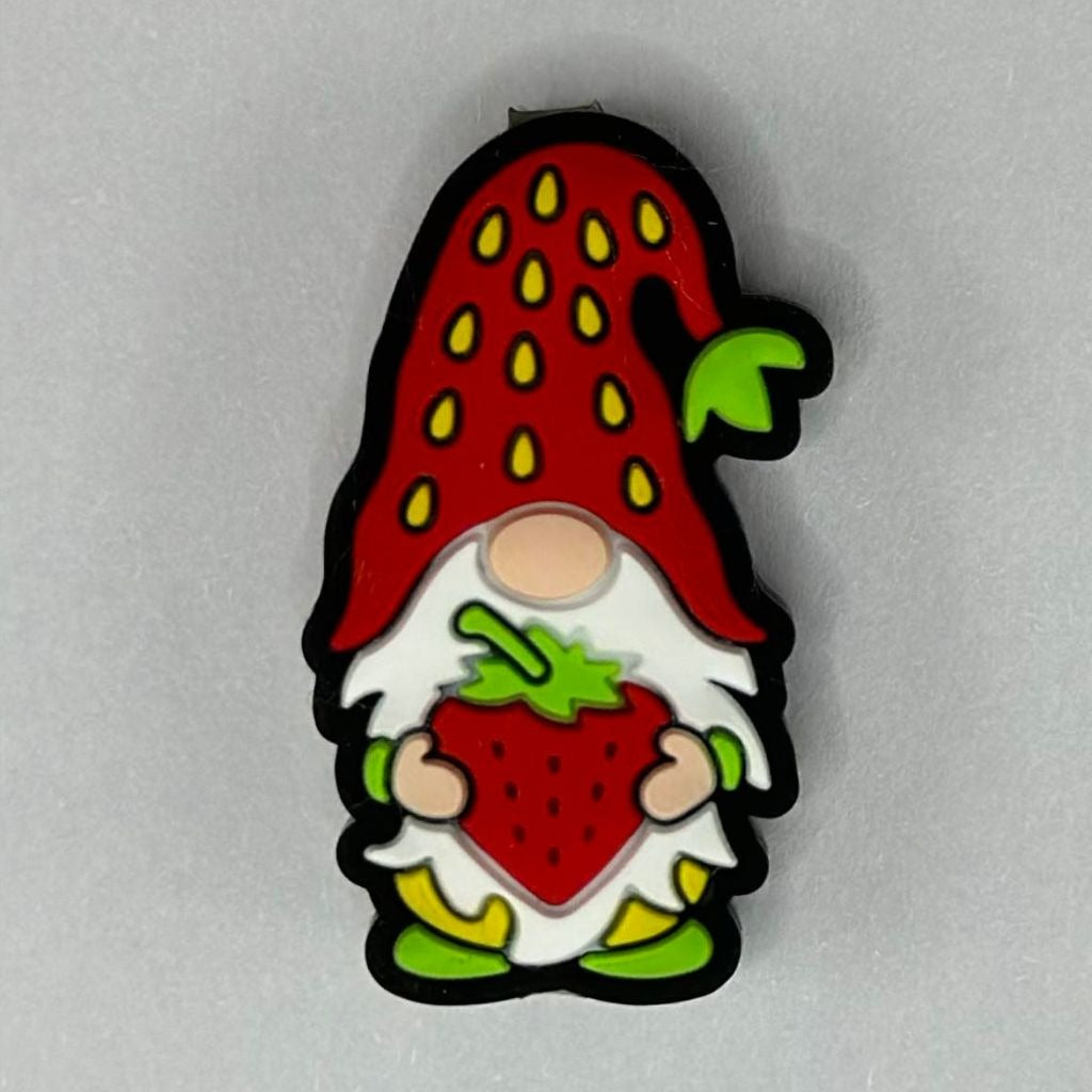 Cute Gnome Red Strawberry Silicone Focal Beads