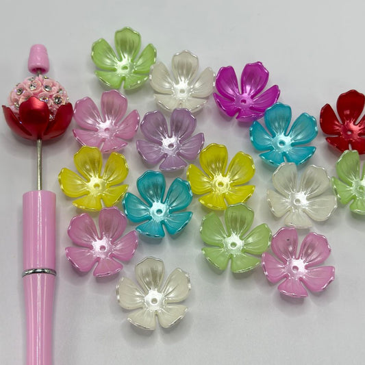 Bead Cap in the Shape of Flower, Extra Large Bead Cage, Solid Pastel Colors, Random Mix