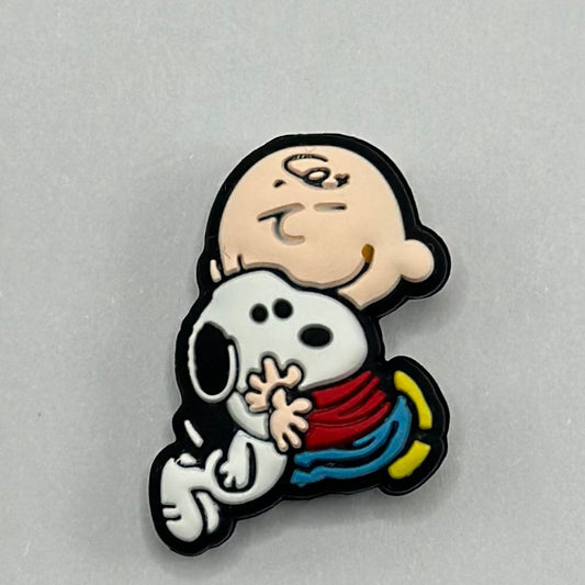 Dalmatian Cute White Dog Peanut and Cartoon Bald Charlie Silicone Focal Beads