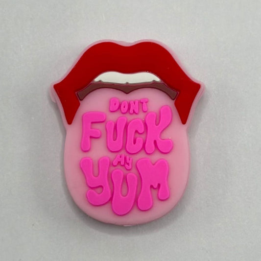 Adult Words Don't Fuck My Yum Big Tongue Silicone Focal Beads