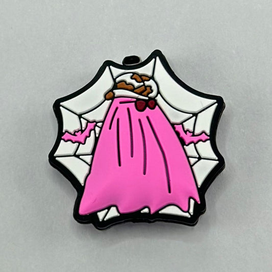 Pink Cowboy Ghost Spider Web Halloween Scary Bats Silicone Focal Beads