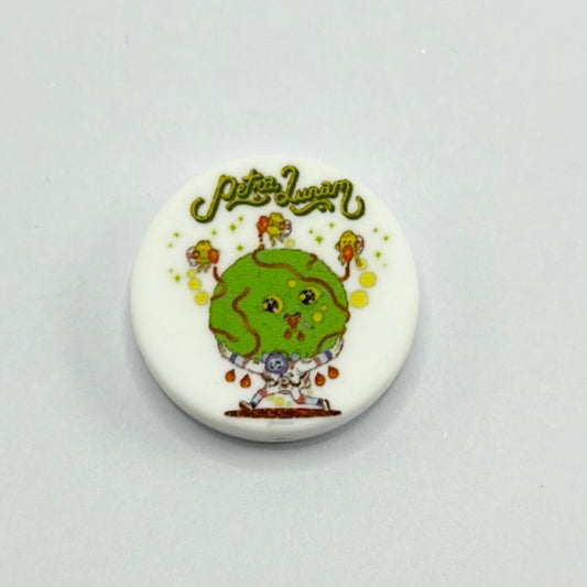 Text Petra Lunam Astronaut Green Cartoon Silicone Focal Beads