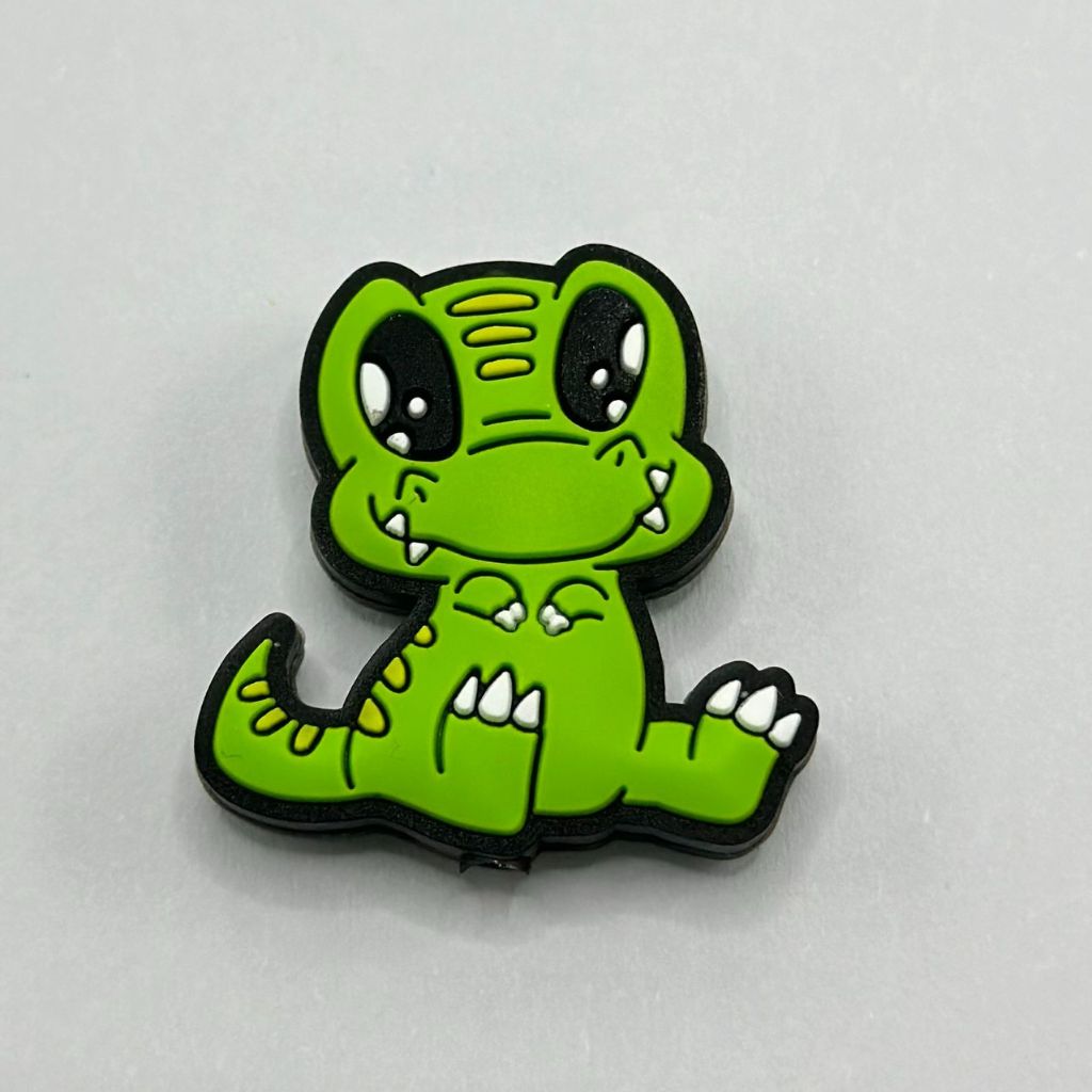 Baby Dinosaur Cute Green Crocodile Alligator Silicone Focal Beads
