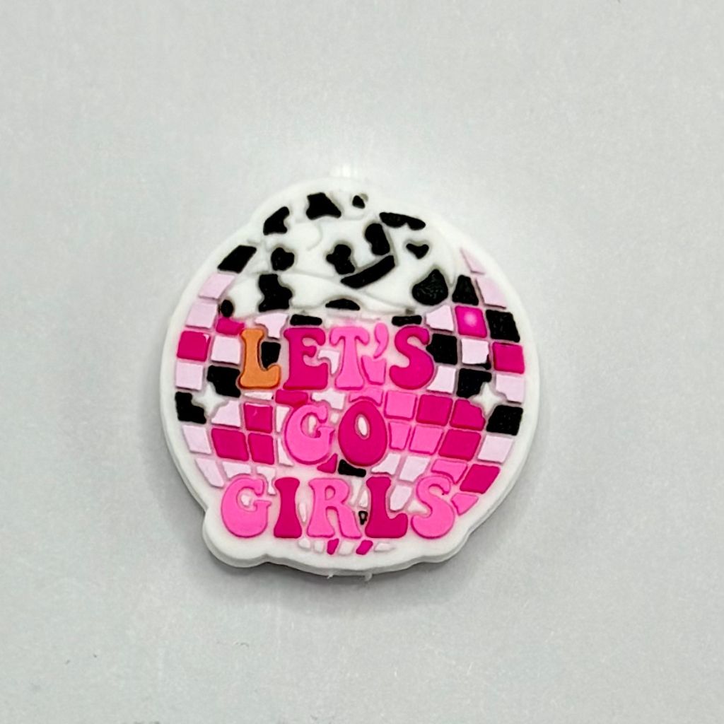 Lets Go Girls Disco Ball Colorful Fun Silicone Focal Beads