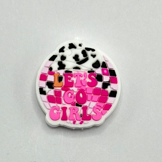 Lets Go Girls Disco Ball Colorful Fun Silicone Focal Beads