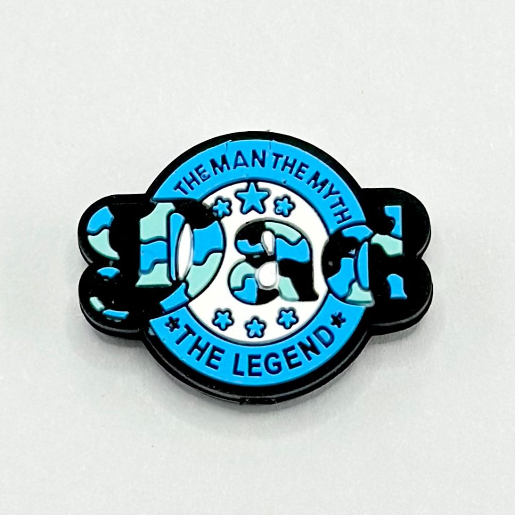 Blue Cow Print,The Man the Myth The Legend Dad, Round Silicone Focal Beads