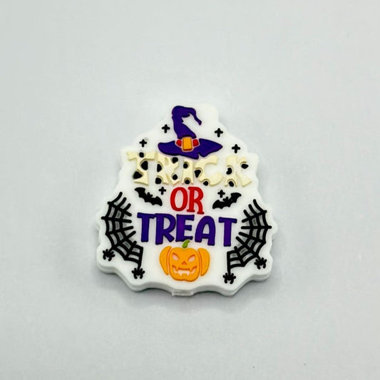 Hat Trick or Treat Pumpkin Spider Web Halloween Wizard Silicone Focal Beads