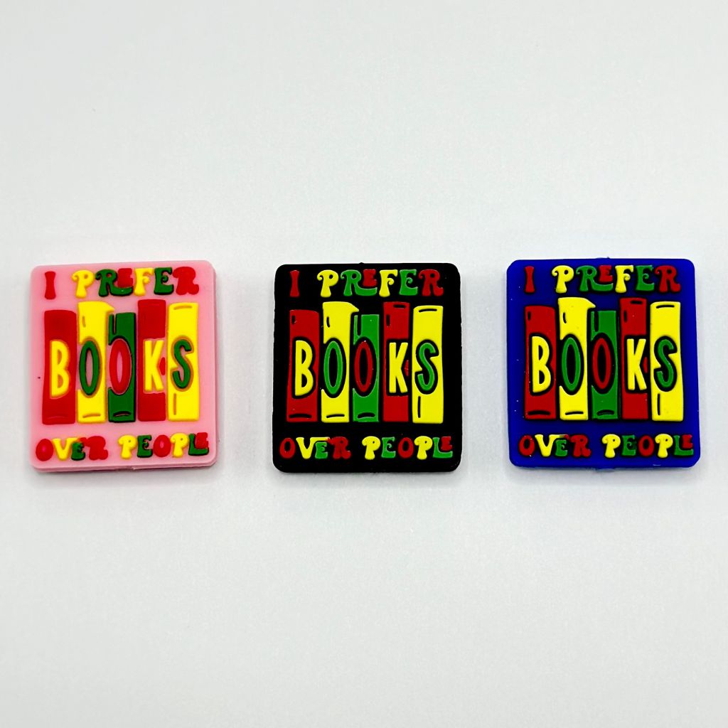 Library Bookshelves Juneteenth Mix "I Prefer Books Over People" Silicone Focal Beads