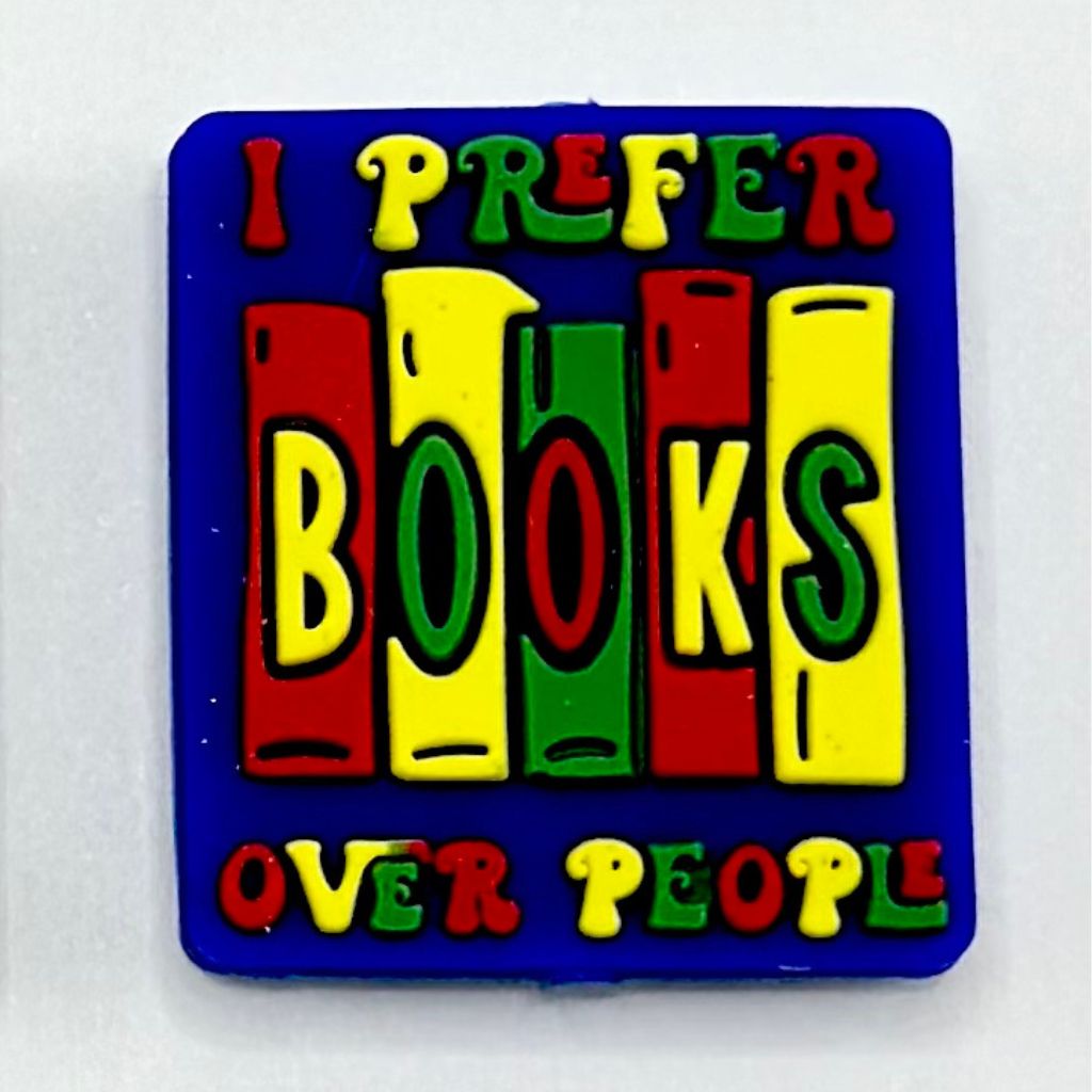 Library Bookshelves Juneteenth Mix "I Prefer Books Over People" Silicone Focal Beads