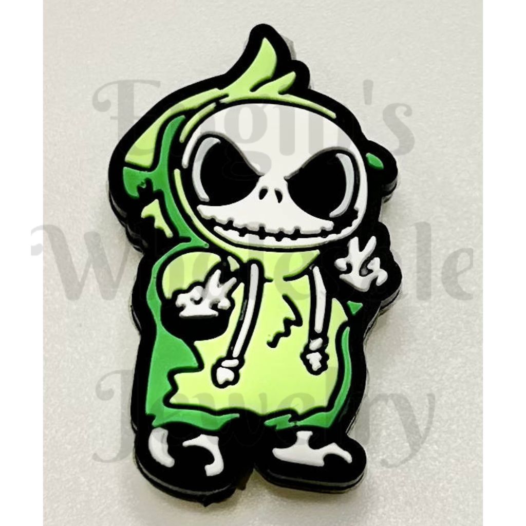 Skeleton Couple Green Jumper Body Suit Silicone Focal Beads