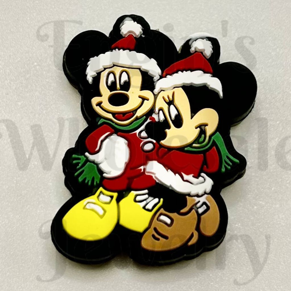 Christmas-themed Mickey Mouse magnet on a white background


