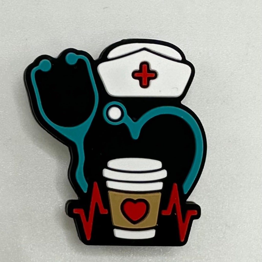 Hospital, Nurse Cap Doctor Stethoscope, Medical, Healthcare, Coffee Silicone Beads