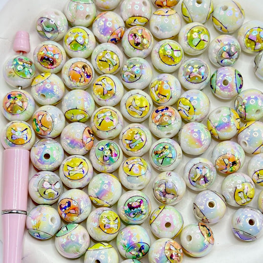 Round Angry Emoji Pissed Off Face Acrylic Beads 16mm