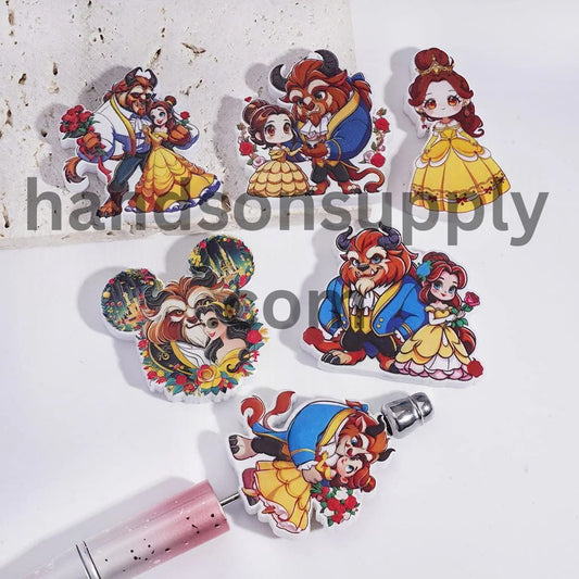 Beautiful Girl and Wild Beast Acrylic Beads, Random Mix