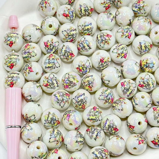 Round Nursing is a Work of Heart with Doctor Tools Acrylic Beads 16mm