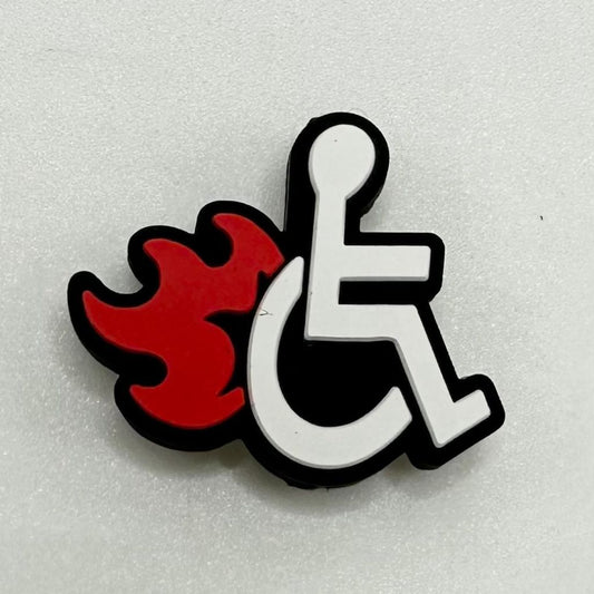 Hot Wheel Chair, Disabled Impatient Flaming Wheelchair, Silicone Focal Beads