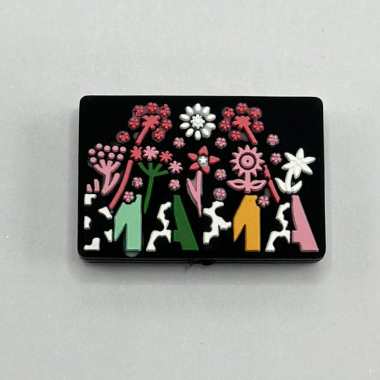 Colorful Flower Mama Fireworks Silicone Focal Beads