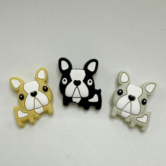 Cute Dog, Bulldog, Pet Animal Puppy Silicone Focal Bead