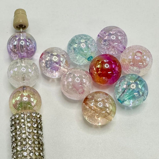 UV Finish Chunky See Thru Bubble Acrylic Beads, 16mm, CM