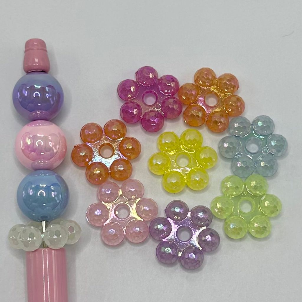 Cute  Solid Colored Faceted Semi Transparent Spacers Acrylic Beads ，20mm