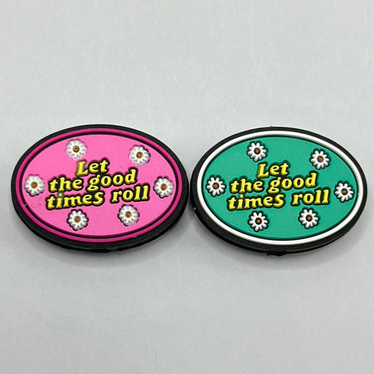 Positive Vibes Silicone Focal Beads with "Let The Good Times Roll" and Daisy Chamomile Flower