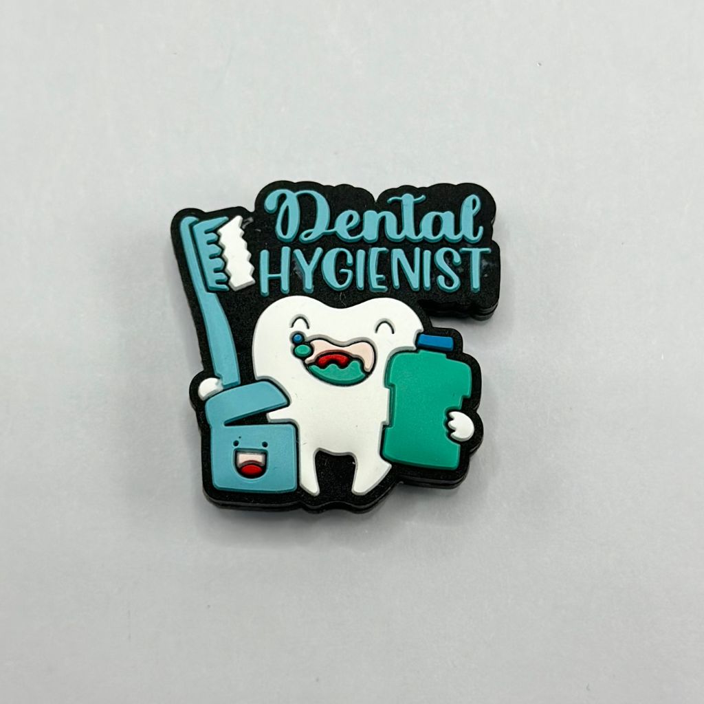 Dental Cleaning, Dental Hygienist's Tooth & Gum Care, Silicone Focal Bead