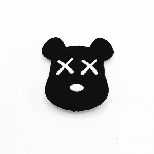 Animal Head Black Bear Cartoon Silicone Focal Beads