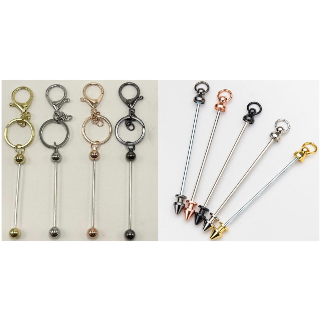 DIY Metal Beadable Bar for Keychains, Beadable with Bar II Bullet Head, 88mm