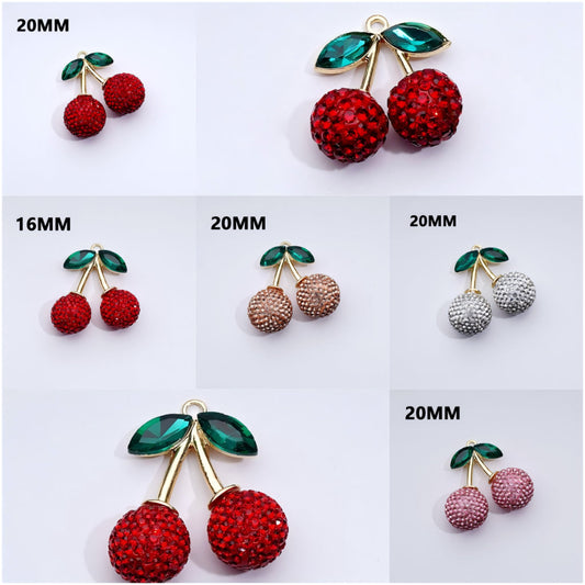 Gold Alloy Strawberry Pendants – Vibrant Multi-Color Clay Charms for Jewelry, Available in 12MM, 14MM, 16MM & 20MM