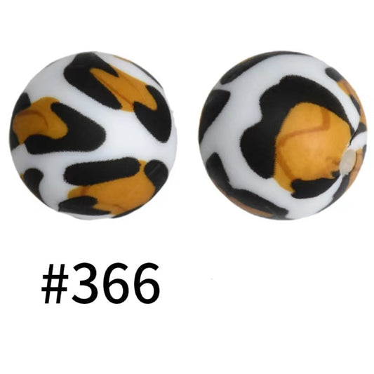 Cheetah Printed Jaguar Silicone Beads Number 366