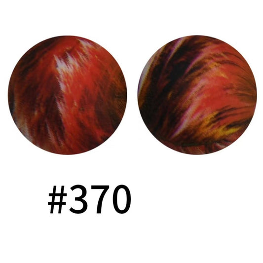 Round Fire Volcano Printed Silicone Beads Number 370