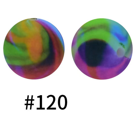 Printed Northern Lights Silicone Beads Number 120