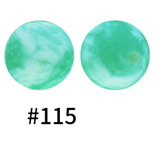 Printed Green Waves Silicone Beads Number 115