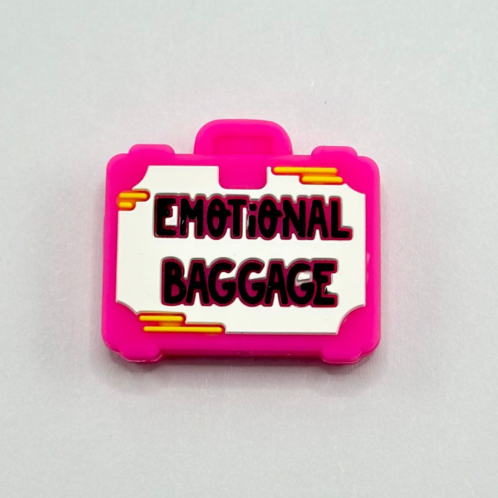 Emotional Baggage Pink Luggage Bag Inner Strength Silicone Focal Bead