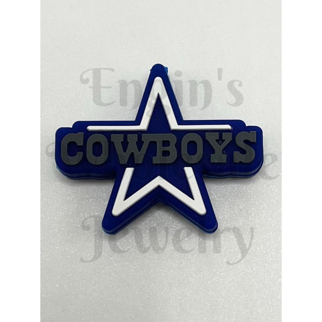 Navy Blue Texas Football Silicone Focal Beads