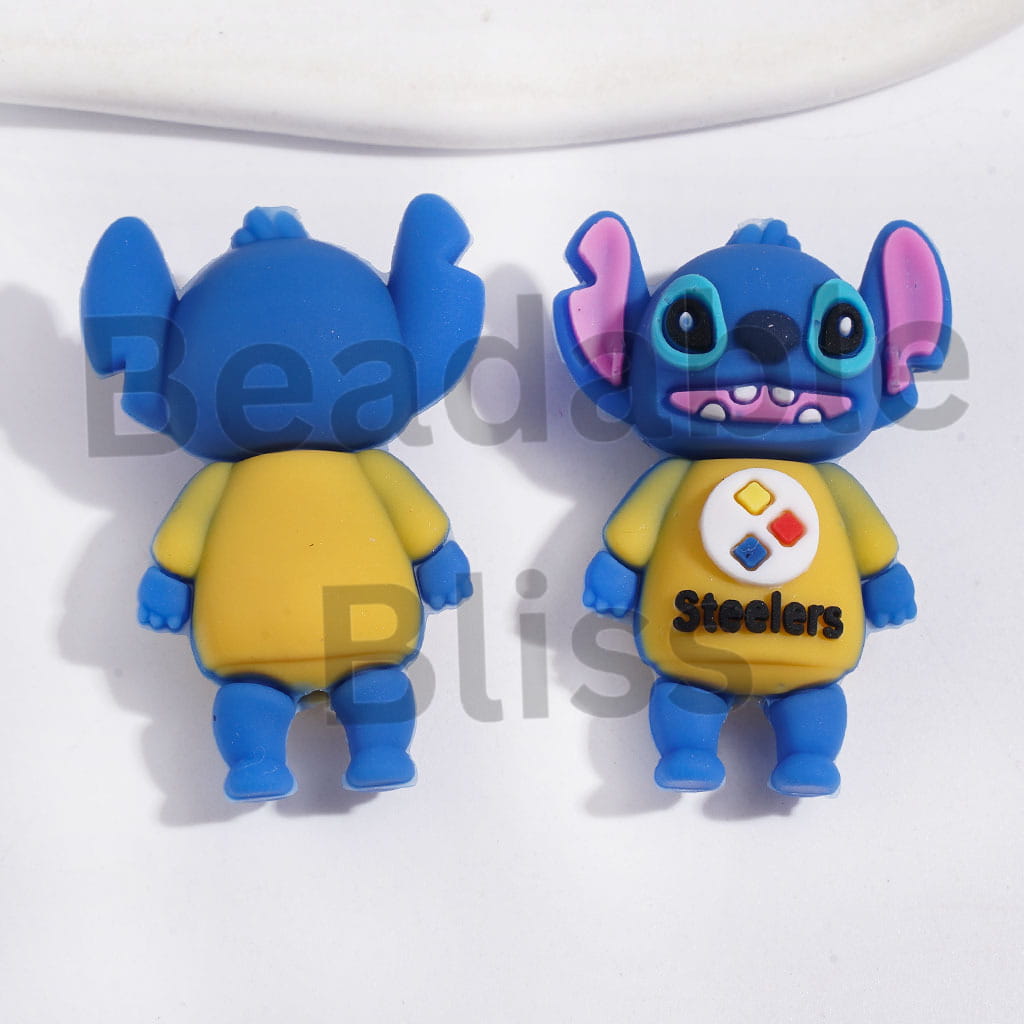 3D Cute Monster Character with Sports Jersey, American Football Pittsburgh Team, Height 38MM