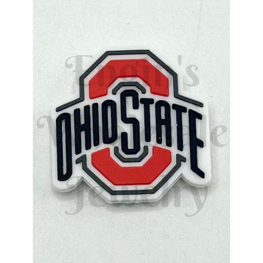 Ohio State logo on a textured white background

