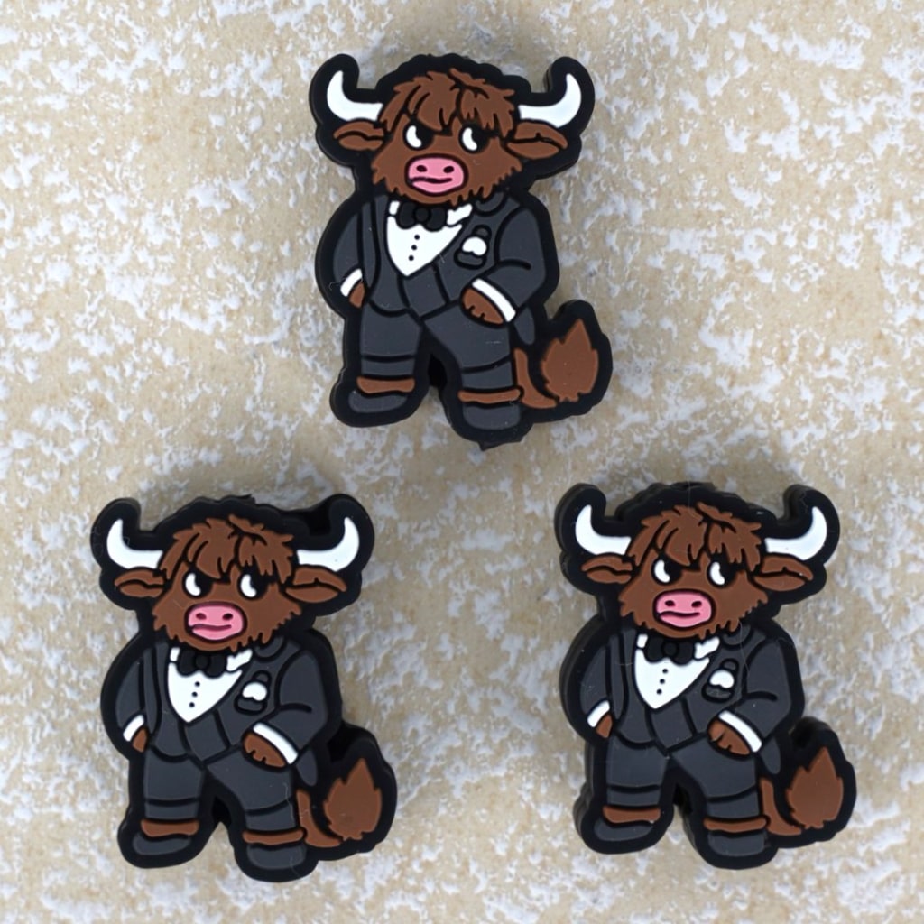 Cow Bridegroom Mini Handsome Silicone Focal Beads