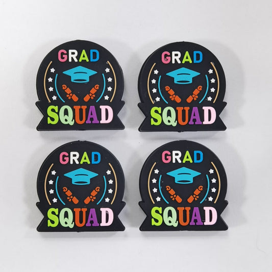 Adorable Grad Squad School Graduation Silicone Focal Beads