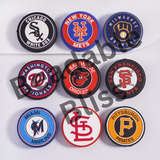 Collection of Major League Baseball team logos on a white background