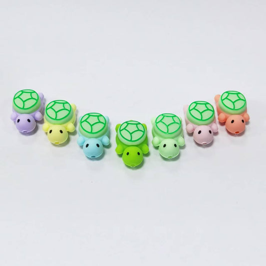 Green Turtle 3D Little Cute Tortoise Silicone Focal Beads