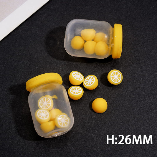 Cute Citrus Lemon Fruit Inside Bottle Soft Silicone Shaker Beads
