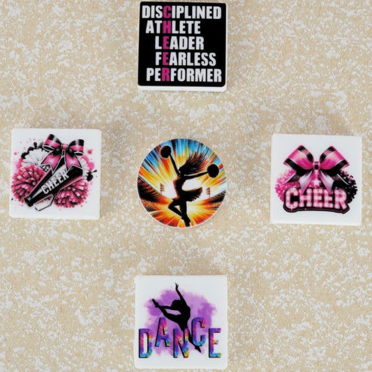 Adorable Cheer Dancing Dancer Series Silicone Focal Beads, Random Mix