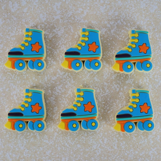 Roller Skate Cute Blue Silicone Focal Beads